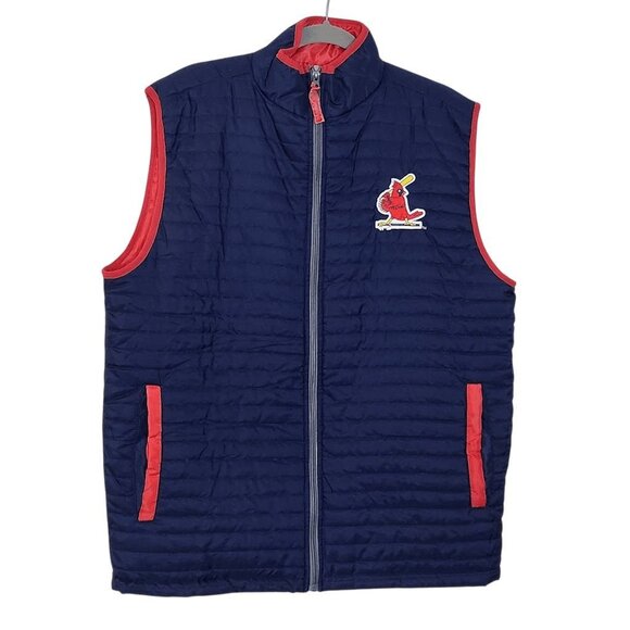 St. Louis Cardinals Navy and Red Quilted Vest Size XL Men's Cardinals Vest - Picture 1 of 9